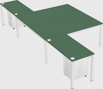 Shared l-shaped desk