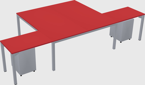 Shared l-shaped desk