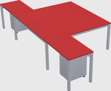 Shared l-shaped desk