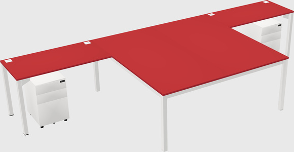 Shared l-shaped desk