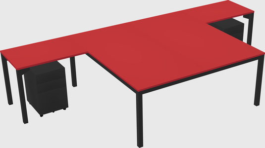 Shared l-shaped desk