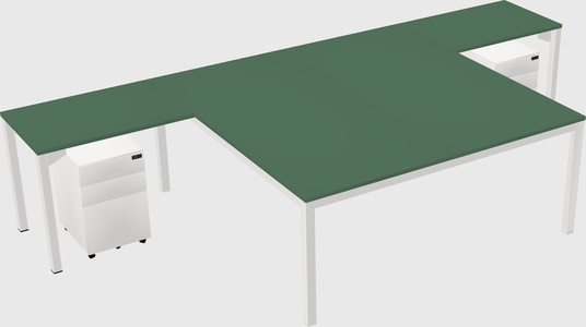 Shared l-shaped desk
