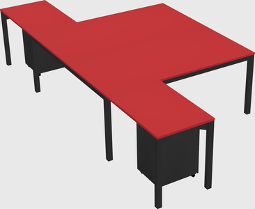 Shared l-shaped desk