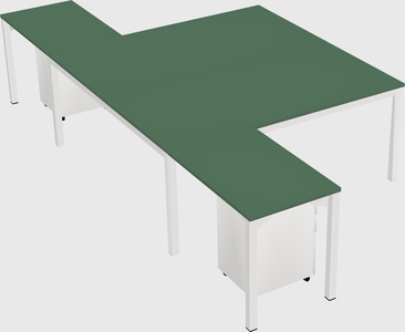 Shared l-shaped desk