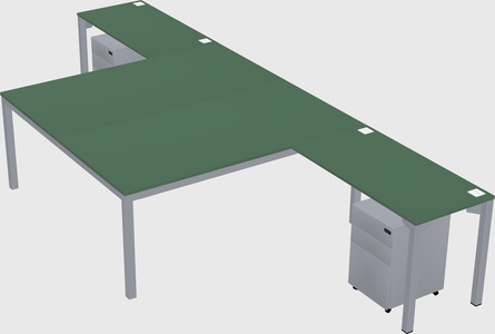 Shared l-shaped desk