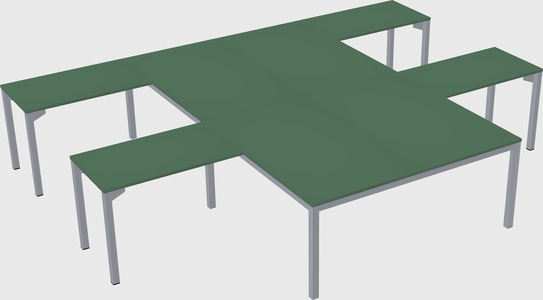 Shared l-shaped desk