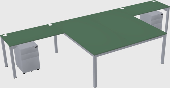Shared l-shaped desk