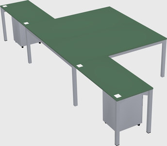 Shared l-shaped desk