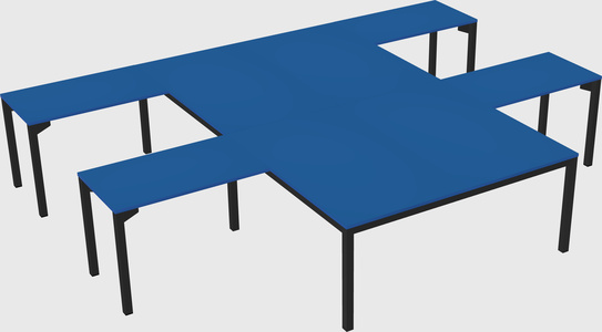 Shared l-shaped desk