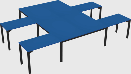 Shared l-shaped desk