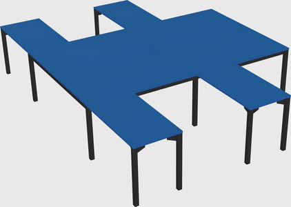 Shared l-shaped desk
