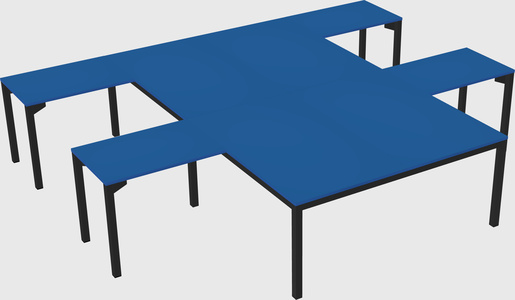 Shared l-shaped desk