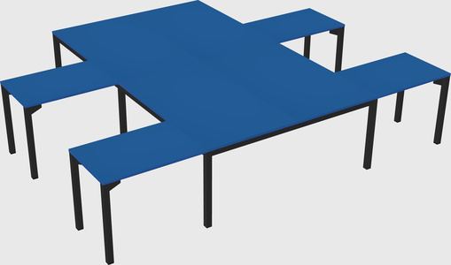 Shared l-shaped desk