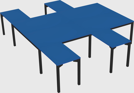 Shared l-shaped desk