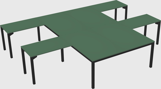 Shared l-shaped desk