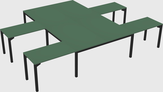 Shared l-shaped desk