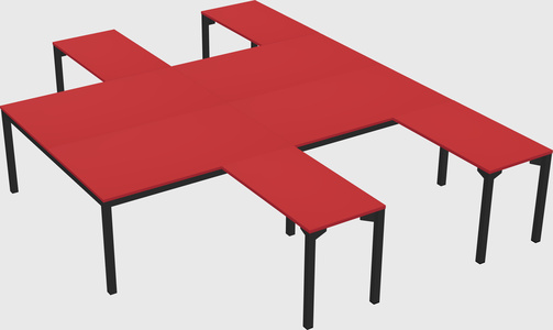 Shared l-shaped desk