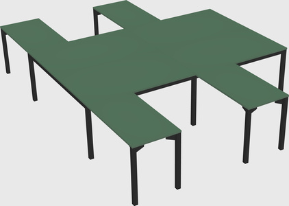 Shared l-shaped desk