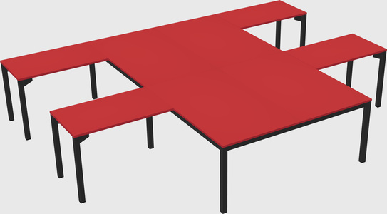 Shared l-shaped desk