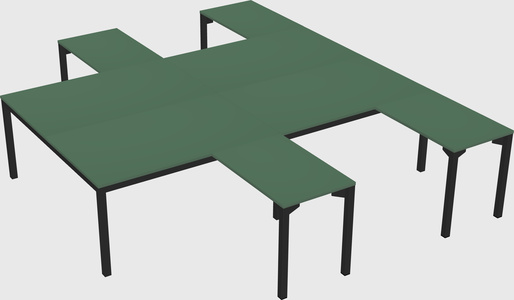 Shared l-shaped desk