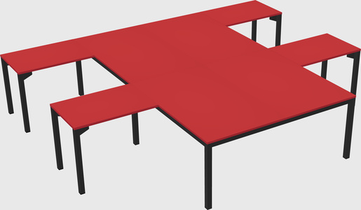 Shared l-shaped desk