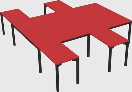 Shared l-shaped desk