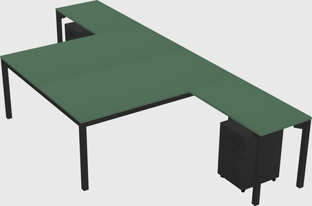 Shared l-shaped desk
