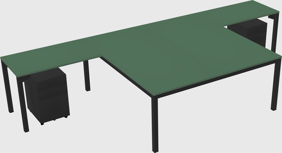 Shared l-shaped desk