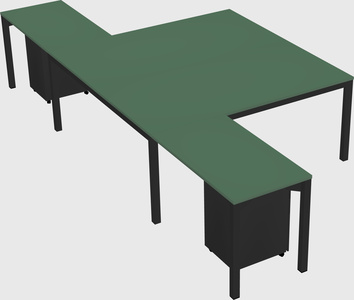 Shared l-shaped desk