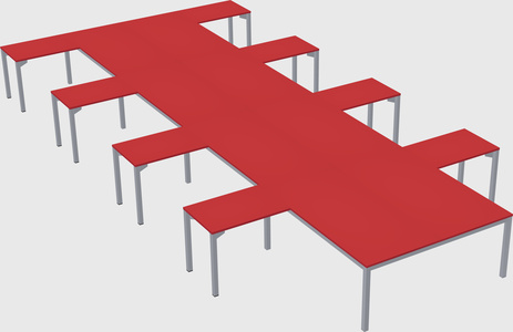 Shared l-shaped desk