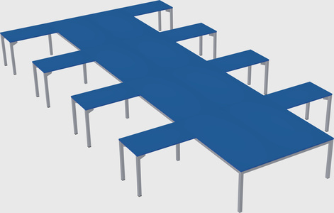 Shared l-shaped desk