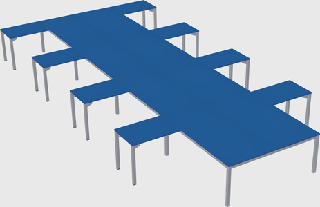 Shared l-shaped desk