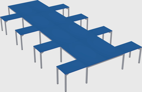 Shared l-shaped desk