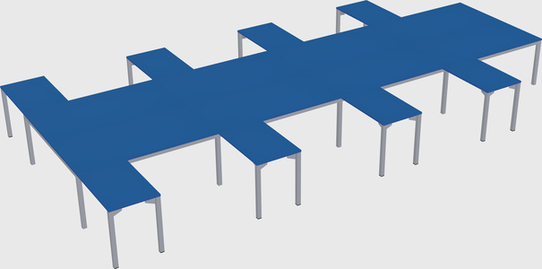 Shared l-shaped desk
