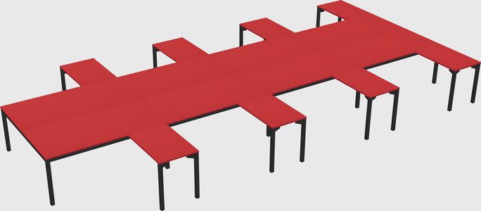 Shared l-shaped desk