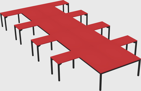 Shared l-shaped desk