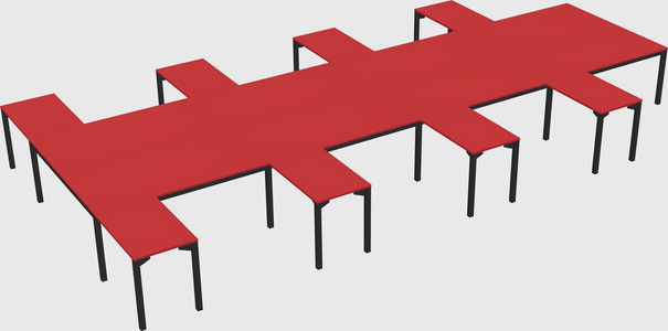 Shared l-shaped desk