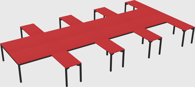 Shared l-shaped desk
