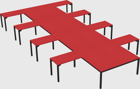 Shared l-shaped desk