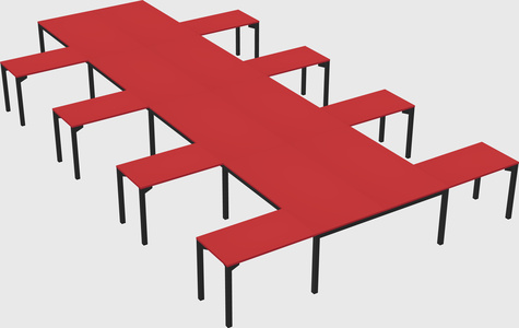 Shared l-shaped desk