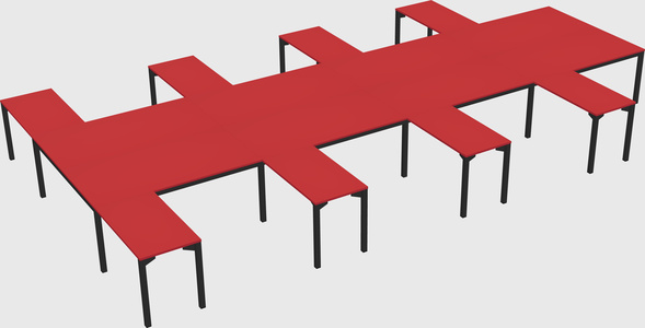 Shared l-shaped desk