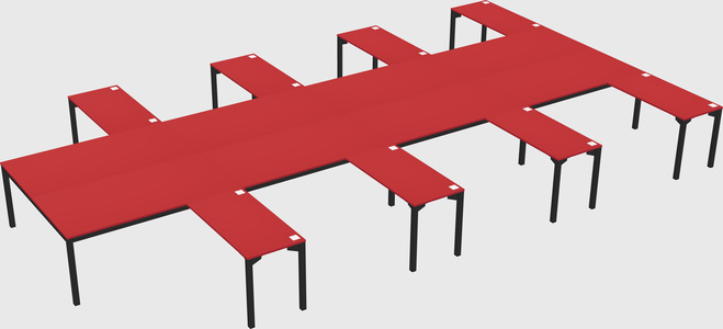 Shared l-shaped desk