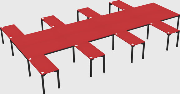 Shared l-shaped desk