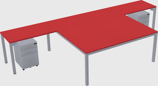 Shared l-shaped desk
