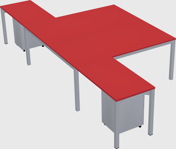 Shared l-shaped desk