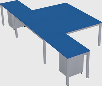 Shared l-shaped desk