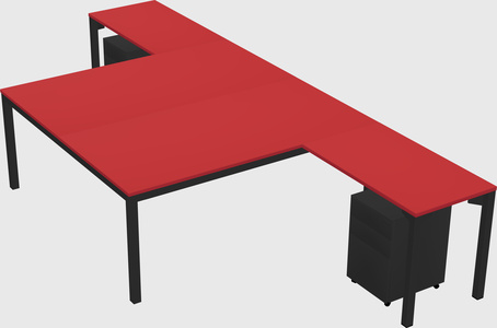 Shared l-shaped desk