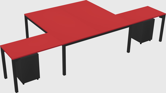 Shared l-shaped desk