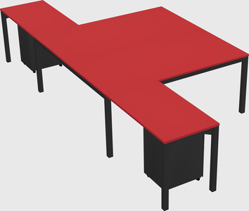 Shared l-shaped desk