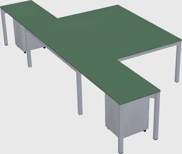 Shared l-shaped desk